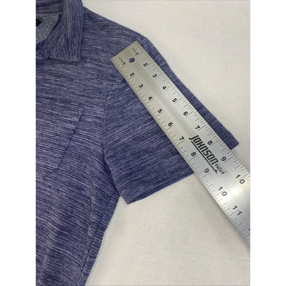 Banana Republic Mens Medium Polo‎ Textured Blue Knit Short Sleeve  Size M